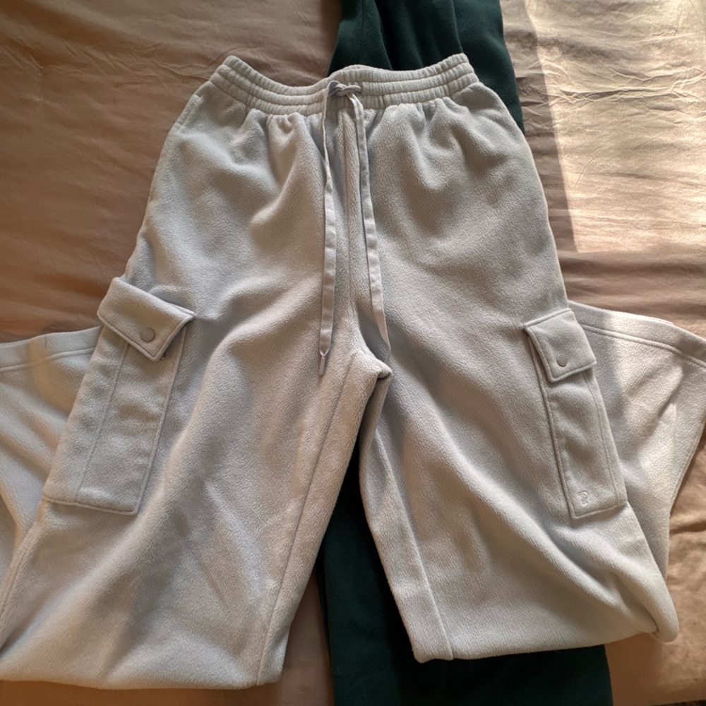 PINK Victoria's Secret Micro Fleece pants Light blue and Dark Green